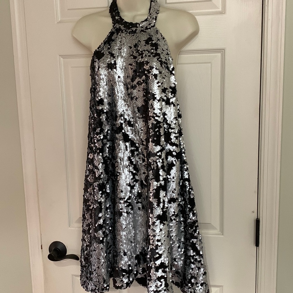 TOBI Sequined Halter Mini Dress